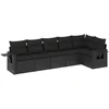 Image de vidaXL - 6-delige - Loungeset - met - kussens - poly - rattan - zwart