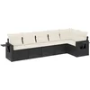 Image de vidaXL - 6-delige - Loungeset - met - kussens - poly - rattan - zwart