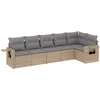 Image de vidaXL - 6-delige - Loungeset - met - kussens - poly - rattan - beige