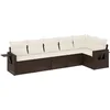 Image de vidaXL - 6-delige - Loungeset - met - kussens - poly - rattan - bruin
