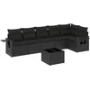 Image de vidaXL - 7-delige - Loungeset - met - kussens - poly - rattan - zwart