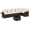 Image de vidaXL - 7-delige - Loungeset - met - kussens - poly - rattan - bruin