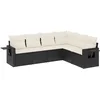 Image de vidaXL - 6-delige - Loungeset - met - kussens - poly - rattan - zwart