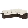 Image de vidaXL - 6-delige - Loungeset - met - kussens - poly - rattan - bruin