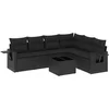 Image de vidaXL - 7-delige - Loungeset - met - kussens - poly - rattan - zwart