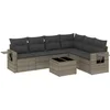 Image de vidaXL - 7-delige - Loungeset - met - kussens - poly - rattan - grijs