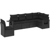 Image de vidaXL - 6-delige - Loungeset - met - kussens - poly - rattan - zwart