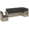 Image de vidaXL - 6-delige - Loungeset - met - kussens - poly - rattan - lichtgrijs
