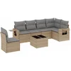 Image de vidaXL - 7-delige - Loungeset - met - kussens - poly - rattan - beige