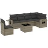 Image de vidaXL - 7-delige - Loungeset - met - kussens - poly - rattan - grijs