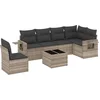 Image de vidaXL - 7-delige - Loungeset - met - kussens - poly - rattan - lichtgrijs