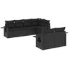 Image de vidaXL - 7-delige - Loungeset - met - kussens - poly - rattan - zwart