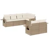 Image de vidaXL - 7-delige - Loungeset - met - kussens - poly - rattan - beige
