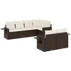 Image de vidaXL - 7-delige - Loungeset - met - kussens - poly - rattan - bruin