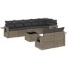 Image de vidaXL - 9-delige - Loungeset - met - kussens - poly - rattan - grijs