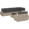 Image de vidaXL - 9-delige - Loungeset - met - kussens - poly - rattan - lichtgrijs