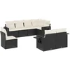 Image de vidaXL - 8-delige - Loungeset - met - kussens - poly - rattan - zwart