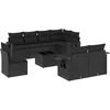 Image de vidaXL - 9-delige - Loungeset - met - kussens - poly - rattan - zwart