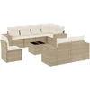 Image de vidaXL - 9-delige - Loungeset - met - kussens - poly - rattan - beige