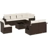Image de vidaXL - 9-delige - Loungeset - met - kussens - poly - rattan - bruin