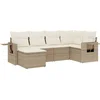 Image de vidaXL - 6-delige - Loungeset - met - kussens - poly - rattan - beige