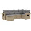 Image de vidaXL - 6-delige - Loungeset - met - kussens - poly - rattan - beige