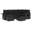 Image de vidaXL - 7-delige - Loungeset - met - kussens - poly - rattan - zwart