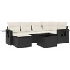 Image de vidaXL - 7-delige - Loungeset - met - kussens - poly - rattan - zwart