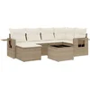 Image de vidaXL - 7-delige - Loungeset - met - kussens - poly - rattan - beige
