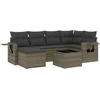 Image de vidaXL - 7-delige - Loungeset - met - kussens - poly - rattan - grijs