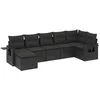 Image de vidaXL - 7-delige - Loungeset - met - kussens - poly - rattan - zwart