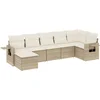 Image de vidaXL - 7-delige - Loungeset - met - kussens - poly - rattan - beige