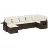Image de vidaXL - 7-delige - Loungeset - met - kussens - poly - rattan - bruin