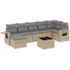 Image de vidaXL - 8-delige - Loungeset - met - kussens - poly - rattan - beige