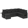 Image de vidaXL - 7-delige - Loungeset - met - kussens - poly - rattan - zwart