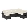 Image de vidaXL - 7-delige - Loungeset - met - kussens - poly - rattan - zwart