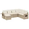 Image de vidaXL - 7-delige - Loungeset - met - kussens - poly - rattan - beige