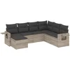 Image de vidaXL - 7-delige - Loungeset - met - kussens - poly - rattan - lichtgrijs