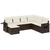 Image de vidaXL - 7-delige - Loungeset - met - kussens - poly - rattan - bruin