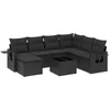 Image de vidaXL - 8-delige - Loungeset - met - kussens - poly - rattan - zwart