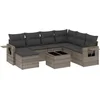 Image de vidaXL - 8-delige - Loungeset - met - kussens - poly - rattan - grijs