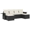 Image de vidaXL - 6-delige - Loungeset - met - kussens - poly - rattan - zwart