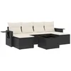 Image de vidaXL - 7-delige - Loungeset - met - kussens - poly - rattan - zwart