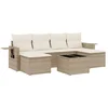 Image de vidaXL - 7-delige - Loungeset - met - kussens - poly - rattan - beige