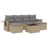 Image de vidaXL - 7-delige - Loungeset - met - kussens - poly - rattan - beige