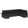 Image de vidaXL - 8-delige - Loungeset - met - kussens - poly - rattan - zwart