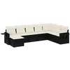 Image de vidaXL - 8-delige - Loungeset - met - kussens - poly - rattan - zwart