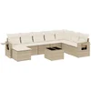Image de vidaXL - 9-delige - Loungeset - met - kussens - poly - rattan - beige