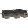 Image de vidaXL - 9-delige - Loungeset - met - kussens - poly - rattan - grijs