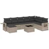 Image de vidaXL - 9-delige - Loungeset - met - kussens - poly - rattan - lichtgrijs
